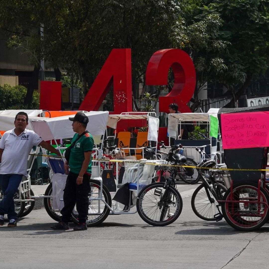 Bloqueo en Reforma en la Ciudad de México.